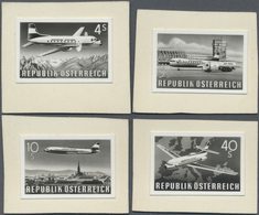 (*) Österreich: 1958, Austrian Airlines 4 S., Serie Von 4 Versch. S/w-Fotoessays Zu Einer Offenbar Gepla - Neufs