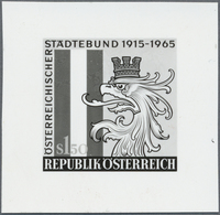 **/(*) Österreich: 1965, 50 J. Österr. Städtebund 1,50 S., In Blockform Mit Unterschrift Des Entwerfers Jon - Neufs