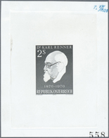 Österreich: 1970. Probedruck In Schwarz Für Marke "100. Geburtstag Von Karl Renner", Bezeichnet Vs. - Unused Stamps