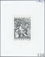 Österreich: 1971. Probedruck In Schwarz Für Marke "Bauerntanz" Aus Dem Gemälde-Satz, Bezeichnet Vs. - Neufs