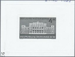 Österreich: 1971. Probedruck In Schwarz Für Marke "200 Jahre Wiener Börse", Bezeichnet Vs. U.a. Mit - Unused Stamps