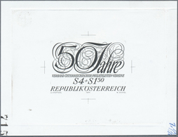 Österreich: 1971. Probedruck In Schwarz Für Marke "50 Jahre Verband Österreichischer Philatelisten-V - Unused Stamps