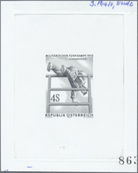 Österreich: 1973. Probedruck In Schwarz Für Marke "Militärsport", Bezeichnet Vs. Mit "3. Phase Ende" - Unused Stamps