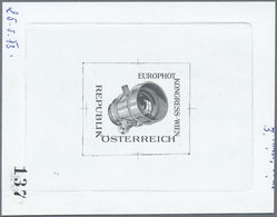 Österreich: 1973. Probedruck In Schwarz Für Marke "Europhotkongreß, Wien", Bezeichnet Vs. U.a. Mit " - Unused Stamps