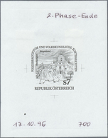 Österreich: 1997. Probedruck In Schwarz Für Marke "Volksbrauchtum", Bezeichnet Vs. U.a. Mit "2. Phas - Unused Stamps