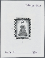 Österreich: 2001. Probedruck In Schwarz Für Marke "Weihnachten", Bezeichnet Vs. U.a. Mit "2. Phase E - Unused Stamps