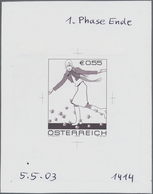 Österreich: 2003. Probedruck In Schwarz Für Marke "Moderne Kunst In Österreich", Bezeichnet Vs. U.a. - Unused Stamps