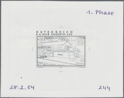 Österreich: 2004. Probedruck In Schwarz Für Marke "Eisenbahnen", Bezeichnet Vs. U.a. Mit "1. Phase / - Unused Stamps