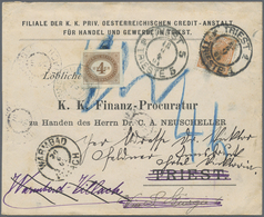 Br Österreich - Portomarken: 1904/1908, Ortsbrief Aus Triest Nicht Zustellbar Und Für Weiterleitung Nac - Postage Due