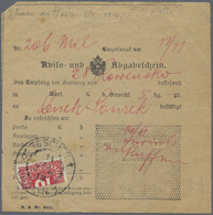 Br Österreich - Portomarken: 1918, Zeitüberschreitender "Aviso- Und Abgabeschein" Mit 10 H Rot HALBIERU - Postage Due