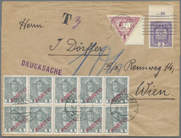 Br Österreich - Portomarken: 1917, Drucksache Der 3. Gewichtsstufe Aus Wien Mit "T 3" Taxstempel Verseh - Segnatasse