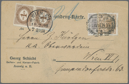 Österreich - Portomarken: 1900, 1 H Halbierung (nicht Anerkannt) Und 2 H Franz Joseph Auf "Gruss Aus - Portomarken