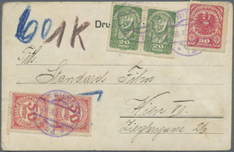 Br Österreich - Portomarken: 1920, Karte Bei Der Wiener Rohrpost Nach Wien 60 (Zieglergasse) Aufgegeben - Postage Due