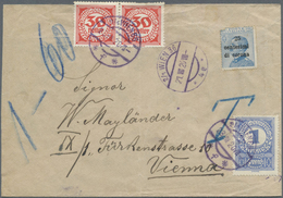 Br Österreich - Portomarken: "ZARA", 1920, Brief Von Zara Nach Wien. Die Italienische Frankatur War Ung - Postage Due