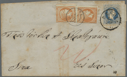 Br Österreichische Post Auf Kreta: 1871, Austria 10 Sld. Blue Tied "CANDIA 30 9" To Folded Envelope To - Oriente Austriaco