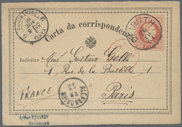 GA Österreichische Post In Der Levante: 1881 (26.10.), Postkarte 5 Sld. Von BEIRUTH Nach Paris Mit Vs. - Oostenrijkse Levant