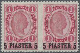 * Österreichische Post In Der Levante: 1900, Freimarken Von Österreich 1 Kr Mit Aufdruck 5 Piaster Im - Levant Autrichien