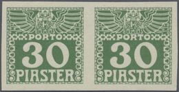 (*)/ Österreichische Post In Der Levante - Portomarken: 1908, 30 Pia Grün, Ungezähntes Waagr. Paar Ohne G - Levant Autrichien