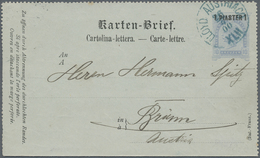 GA Österreich - Schiffspost: 1900, "LLOYD AUSTRIACO" Blauer K1 Auf 10 Kr Blau Karten-Brief Von BRINDISI - Autres & Non Classés