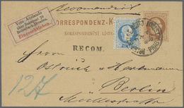 GA Österreich - Ganzsachen: 1867, 10 Kr. Als Beifranktur Auf GSK 10 Kr. Braun, Klarer K1 "PRAG ALTSTADT - Autres & Non Classés