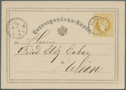 GA Österreich - Ganzsachen: 1869 (1.11.), Correspondenz-Karte 2 Kr. Gelb Mit Fingerhutstempel Von BENNI - Other & Unclassified