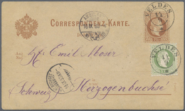 GA Österreich - Ganzsachen: 1877/1883, Fünf Correspondenzkarten 2 Kr. Braun (4 X Deutsch, 1 X Slowen.) - Sonstige & Ohne Zuordnung