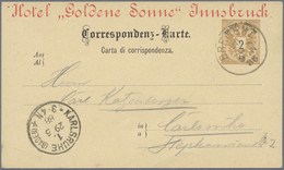 GA Österreich - Ganzsachen: 1883, 2 Kr Braun Doppeladler Ganzsachenkarte, Vs. Mit Rotem Privatzudruck " - Other & Unclassified