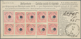 GA Österreich - Ganzsachen: 1890 (10.9.), Postsparkarte 5 Kr. Doppeladler (dt.-ital.) Zufrankiert Mit N - Other & Unclassified