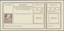 GA Österreich - Ganzsachen: 1908, Telefonkarte Kaiser Franz Joseph 20 H. Braun Auf Sämischem Karton ('. - Other & Unclassified