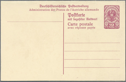 GA Österreich - Ganzsachen: 1919. NICHT-VERAUSGABTE Doppelkarte 10H+10H Bräunlichlila Deutsch-Österreic - Andere & Zonder Classificatie