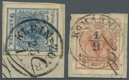 Brfst Österreich - Stempel: 1850, "KLEIN-ZOMBAR" K1 Und "KOMARNIK." K2 Je Auf Briefstück (Müller 225, Ryan - Maschinenstempel (EMA)