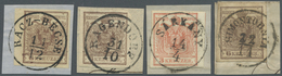 Brfst Österreich - Stempel: 1850, "RACZ-BECSE", "RAGENDORF", "SARKANY" Und "SIMONTORNYA" Je K1 Auf Briefst - Franking Machines (EMA)