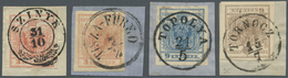 Brfst Österreich - Stempel: 1850, "SZINYE" K2, "TISZA-FÜRED" DKr, "TOPOLYA" K1 Und "TORNOCZ" K1 Je Auf Bri - Machines à Affranchir (EMA)