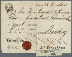 Br Österreich - Besonderheiten: 1868, Paktbegleitbrief Mit Stempelmarke Zu 5 Kr. Poststempel Von GRAZ F - Sonstige & Ohne Zuordnung