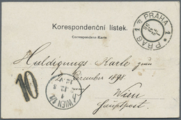 Österreich - Besonderheiten: 1898, "Huldigungskarte" An Das Kaiserhaus Mit Prager Taxstempel "10", I - Altri & Non Classificati