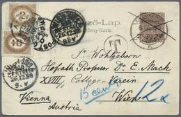 Österreich - Besonderheiten: 1899, 2 Ansichtskarten (1x Kleines Format) Von "CALCUTTA" Aus INDIEN Na - Altri & Non Classificati