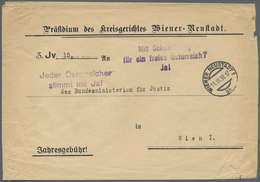 Br Österreich - Besonderheiten: 1938 (11.3.), Portofreier Dienstbrief Des 'Präsidium Des Kreisgerichtes - Andere & Zonder Classificatie