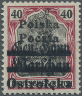 * Polen - Lokalausgaben 1915/19: 1918, Ostrołęka, 40pf. Black/carmine, Ovp. Type I, Well Perforated, M - Altri & Non Classificati