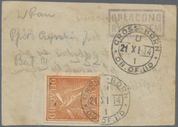 Br/GA Polen - Lagerpost: Gross-Born: 1944, Fuchsaufkleber Orangebraun Mit Stempel "GROSS BORN 21.XI." Auf - Autres & Non Classés