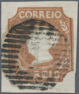 O Portugal: 1853, 5 R. Pale Brown, Small To Good Margins All Around, Cancelled With Numeral, Fine, (MI - Briefe U. Dokumente