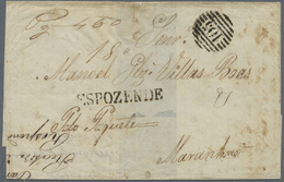 Br Portugal: 1860, Folded Entire (outer With Very Thin Paper) Used With Single-line ESPOZENDE Hs. And B - Brieven En Documenten