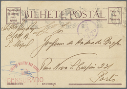 Br Portugal - Azoren: 1944. Military Mail Post Card Written From S. Miguel To Porto Cancelled By Circul - Açores