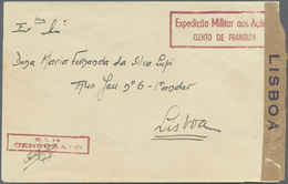 Br Portugal - Azoren: 1946. Roughly Opend Unstamped Envelope Written From S. Miguel To Lisbon Cancelled - Açores