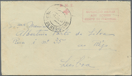 Br Portugal - Azoren: 1946. Unstamped Envelope Written From Angra To Lisbon Cancelled Angra Do Heroismo - Azoren