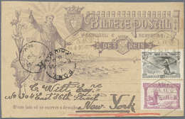 GA Portugal - Ganzsachen: 1895, 10 Reis St.Anthony Postal Stationery Card, Uprated With 2 1/2 Reis Blac - Ganzsachen