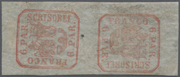 **/ Rumänien: 1862, 6par. Rose-red, Hand Printing, Tête-bêche Pair, Fresh Colour, Full To Large Margins, - Storia Postale