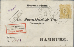 Br Rumänien: 1882. Registered Letter With Single Franking "50b Ruler" Und Label "Vom Ausland / über / B - Lettres & Documents