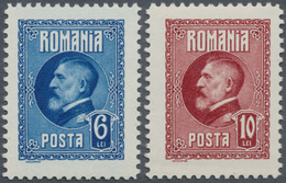 ** Rumänien: 1926, 60. Geburtstag Von Ferdinand I. FARBFEHLDRUCKE 6 L. In Blau (statt Oliv) Und 10 L. I - Briefe U. Dokumente