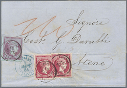 Br Rumänien - Besonderheiten: 1864, Folded Envelope Tied By Greek P.O. "BRAILA 5/MAY/64" Blue Cds. To A - Autres & Non Classés