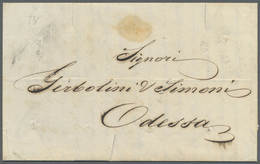 Br Russland - Vorphilatelie: 1853, Folded Letter From Messina Sent To ODESSA With Oval Cholera Mark (33 - ...-1857 Prephilately